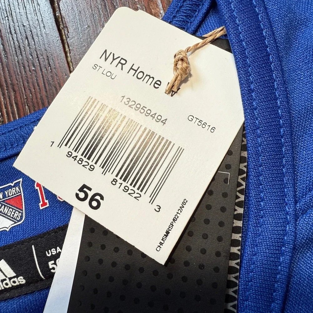 New‎ York Rangers Adidas Primegreen Authentic NHL Jersey Men 56 Blue Home